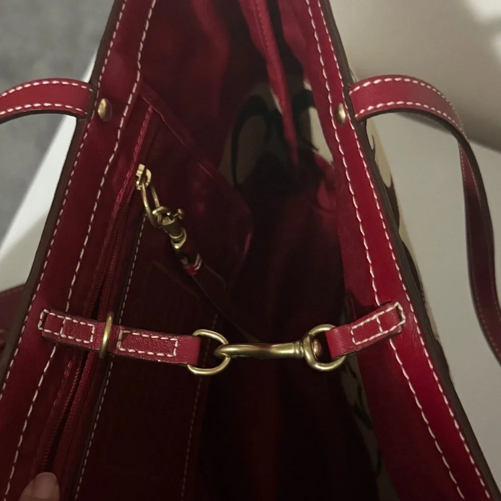 SOLD Coach Vintage Legacy Red Stripe Signature Cs Tote Shoulder Bag 2006 - Picture 9 of 10